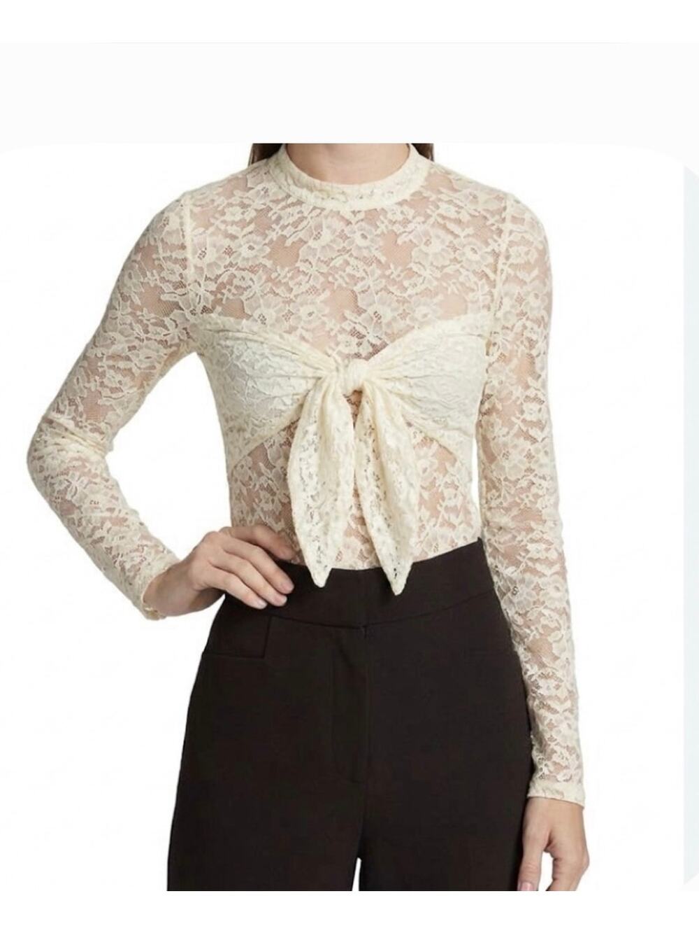 Toccin Giselle Tie Front Bodysuit in Ivory L